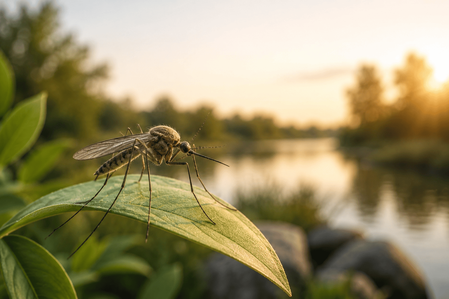 Mosquito transmisor del virus del Nilo Occidental en un entorno natural de España